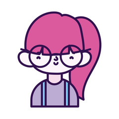 cute little girl happy cartoon character portrait