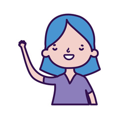 cute little girl happy cartoon character portrait