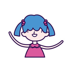 cute little girl happy cartoon character portrait