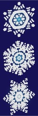 Fototapeta premium Set of christmas paper snowflakes on blue background.