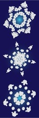 Set of christmas paper snowflakes on blue background.