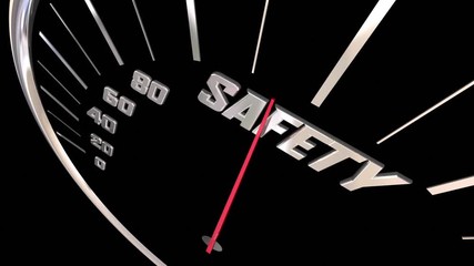 Safety Speedometer Measure Safe Driving Be Careful 3d Animation