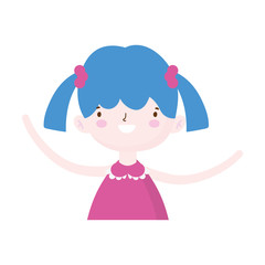 cute little girl happy cartoon character portrait