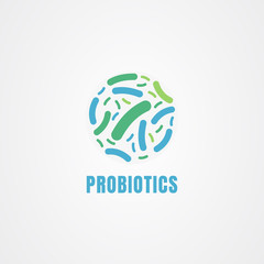 Probiotics bacteria logo vector. Lactobacillus icon vector.