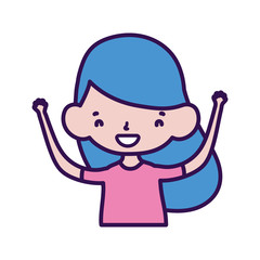 cute little girl happy cartoon character portrait