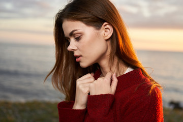 portrait of young woman on the beach