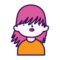 cute little girl happy cartoon character portrait