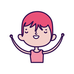 cute little boy cartoon character portrait