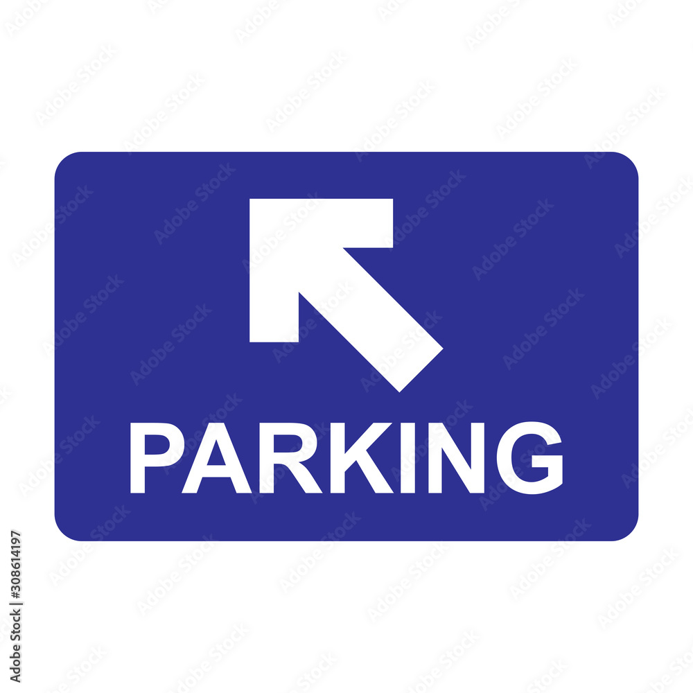 Wall mural parking sign with arrow