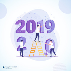 New year 2020 greeting post