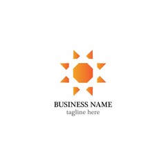 Sun logo template vector icon illustration