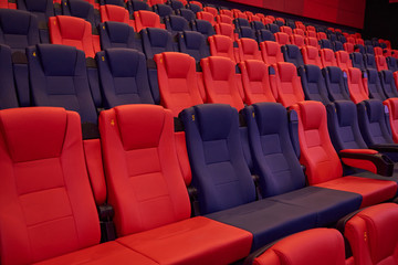 Modern and new audience seats in the cinema