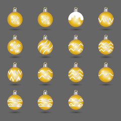 gold ball set Christmas decorative card
