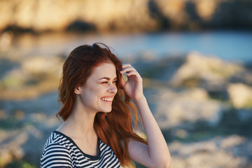 portrait of young woman on the beach