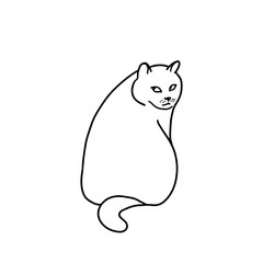 Funny cartoon cat comic vector illustration. Cute angry cat.
