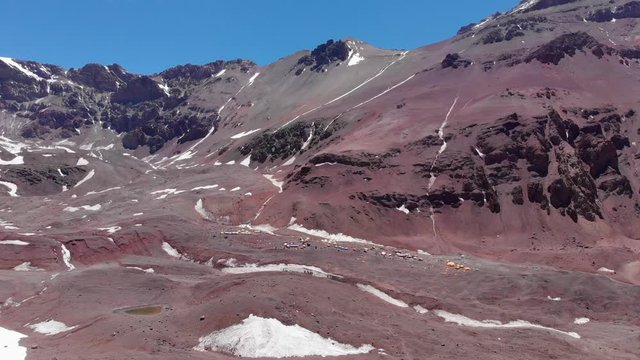 cerro Aconcagua on the andes mountain range