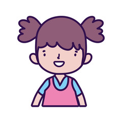 cute little girl happy cartoon character portrait