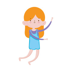 cute little girl happy cartoon character