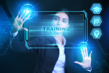 Business, Technology, Internet and network concept. Coaching mentoring education business training development E-learning concept.