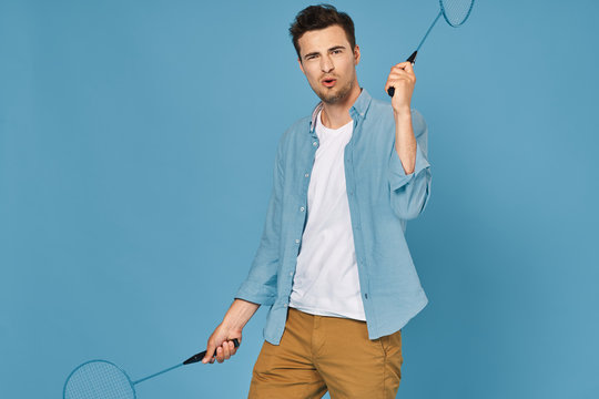 young man playing table tennis