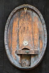 Fototapeta premium Old, wooden, oval shaped surface