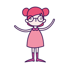 cute little girl happy cartoon character