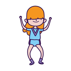 cute little girl happy cartoon character