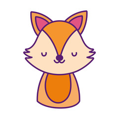 cute fox toy cartoon character icon