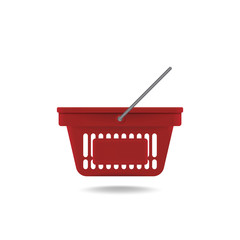 Empty red shopping basket
