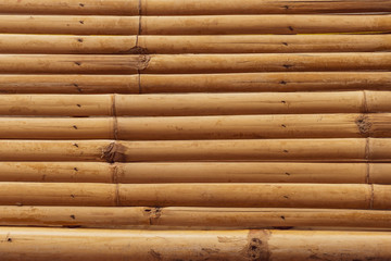 Close-up horizontal view of bamboo texture and patterns background for furniture and local art.