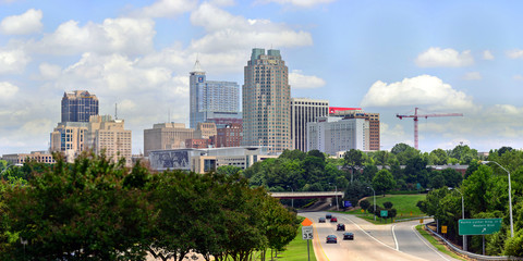 Panoramic view of downtown Raleigh, North Carolina.