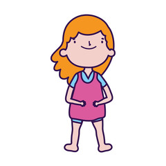 cute little girl happy cartoon character