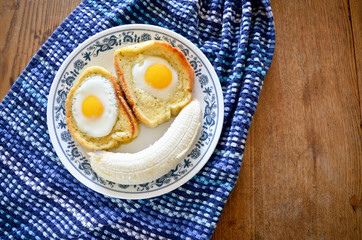 Silly Breakfast Face with Toast, Eggs, and Banana