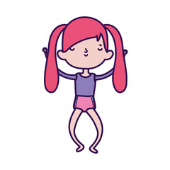 cute little girl happy cartoon character