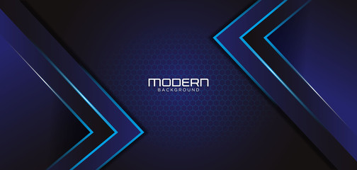 Modern Dark Blue Background With Abstract Shape