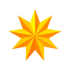 Golden star icon isolated on white background