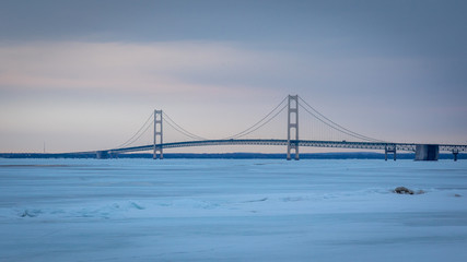 Mackinaw Bridge in Winter