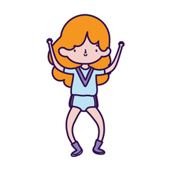 cute little girl happy cartoon character