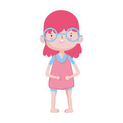 cute little girl happy cartoon character