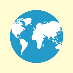 Fototapeta na wymiar Earth globes isolated on white background. Flat planet Earth icon. Vector illustration.