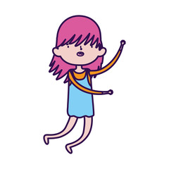 cute little girl happy cartoon character