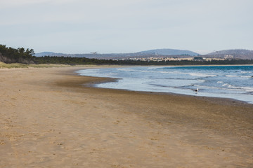 Fototapeta na wymiar Seven Mile Beach in Tasmania, Australia on late spring day with no people