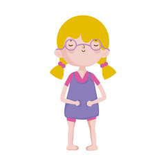 cute little girl happy cartoon character