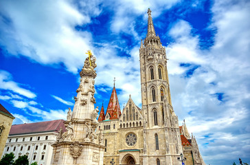 Fototapeta premium The Church of the Assumption of the Buda Castle, more commonly known as the Matthias Church, located in Budapest, Hungary.