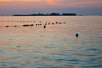 Buoys on the beach near Nassau, Banhamas