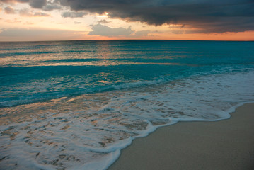 Sunrise on the beach. Cancun