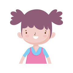 cute little girl happy cartoon character portrait