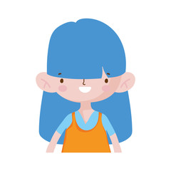 cute little girl happy cartoon character portrait