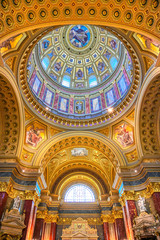 Fototapeta na wymiar Budapest, Hungary - May 22, 2019 - The interior of St. Stephen's Basilica located on the Pest side of Budapest, Hungary.