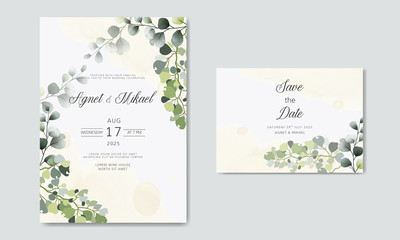 Fototapeta na wymiar beautiful and elegant floral wedding invitation
